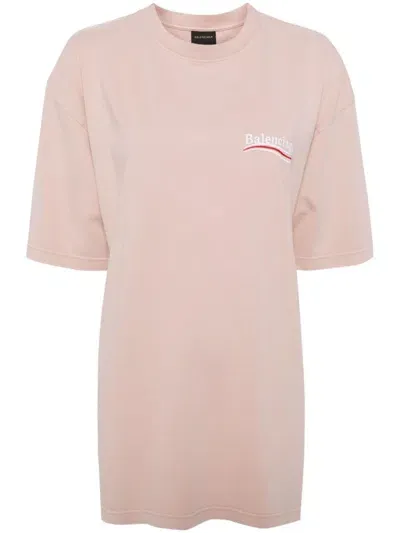 Balenciaga Logo-print Oversized T-shirt In Pink