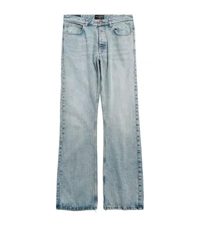 Balenciaga Low-waist Straight Jeans In Blue