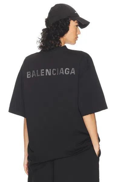 Balenciaga Medium Fit T-shirt In Faded Black