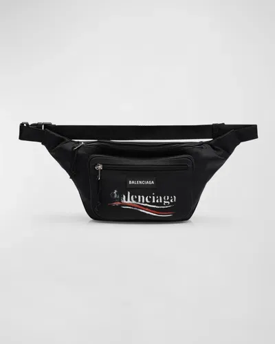 Balenciaga Explorer Nylon Belt Bag In Black