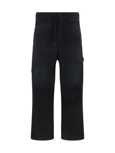 Balenciaga Cropped Skater Cotton Pants In Black