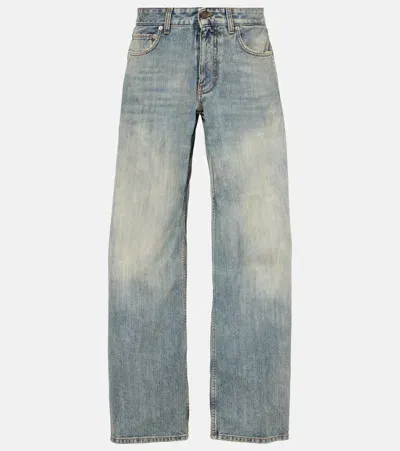 Balenciaga Mid-rise Bootcut Jeans In Blue