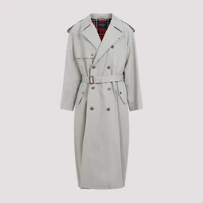 Balenciaga Military Beige Cotton Coat In White