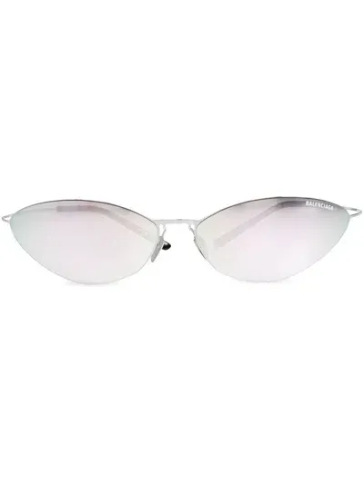 Balenciaga Mirrored Cat-eye Sunglasses In White