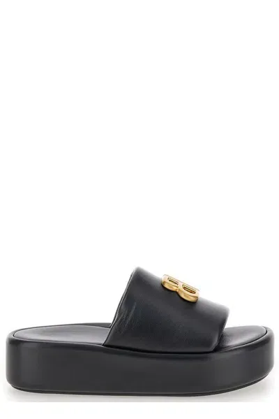 Balenciaga Monaco Bb Platform Sandals In Black