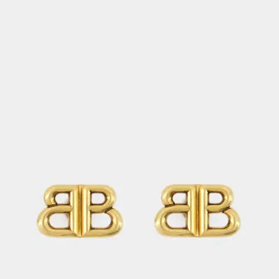 Balenciaga Monaco Brass Stud Earrings In Gold