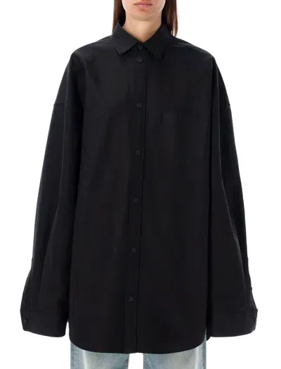 Balenciaga Overshirt Dress In Black