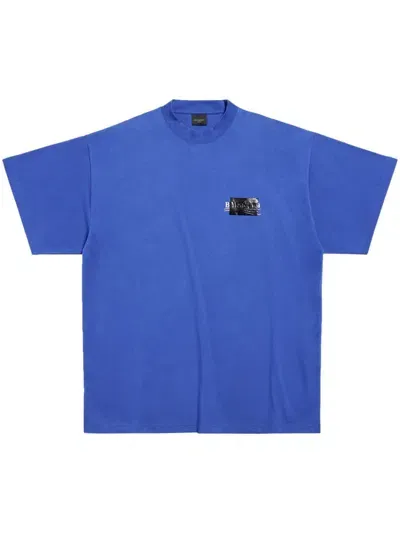 Balenciaga Gaffer Oversized T-shirt In Blue