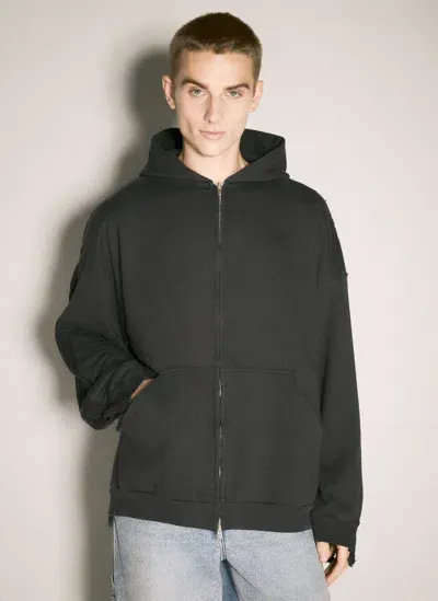 Balenciaga Patched Hooded Sweatshirt In Black