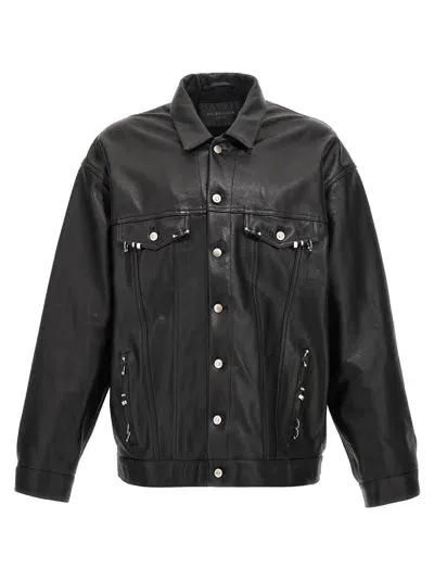 Balenciaga Piercing Jacket Casual Jackets, Parka In Black