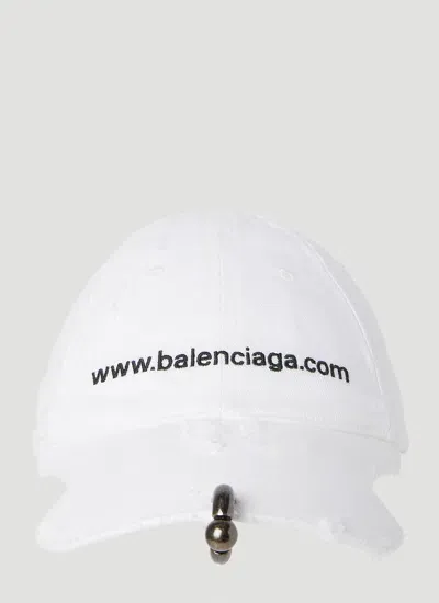 Balenciaga Piercing Logo Cap In White