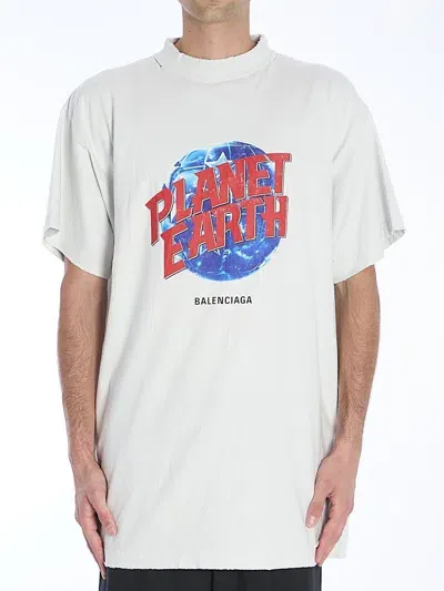 Balenciaga Planet Earth T-shirt In White