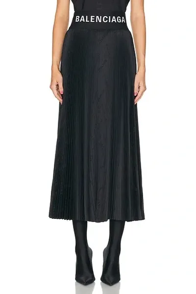 Balenciaga Pleated Midi Skirt In Black