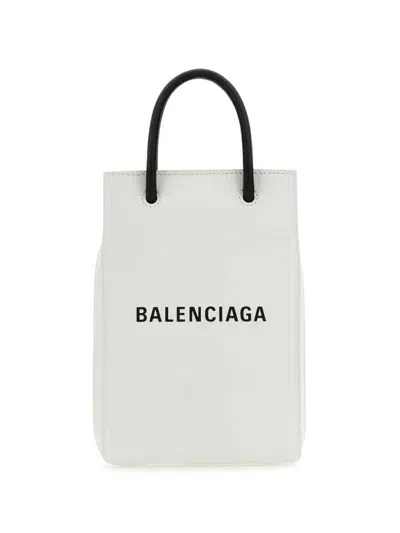 Balenciaga Printed Leather Phone Holder In 9000