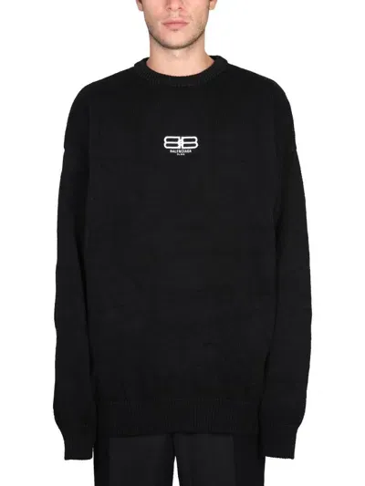 Balenciaga Pullover Bb Paris Icon In Black