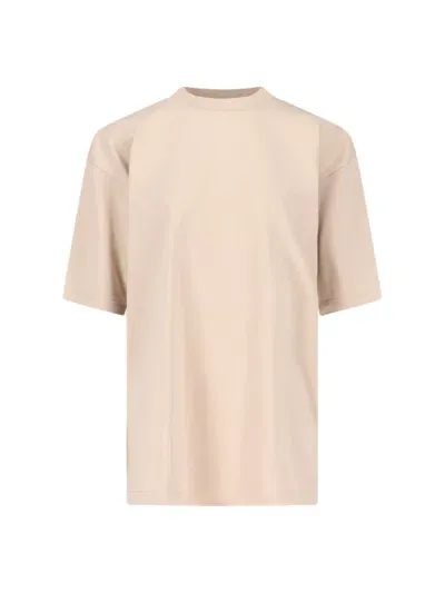 Balenciaga Rhinestone Logo T-shirt In Beige