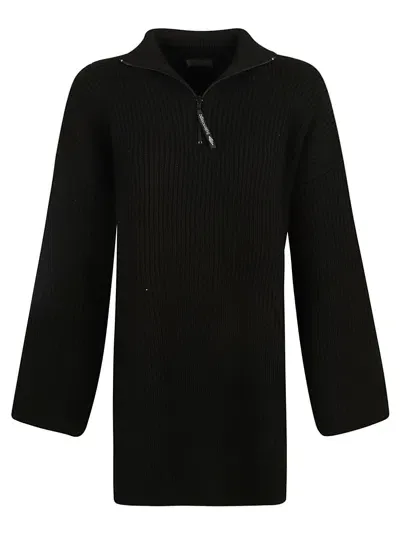 Balenciaga Ribbed Sweatshirt In Black