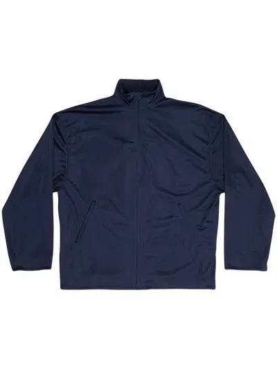 Balenciaga Roll-neck Zip Jacket In Blue