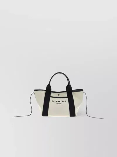 Balenciaga Biarritz Small Tote Bag In Naturalblack