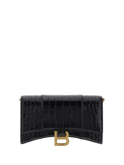 Balenciaga Shoulder Hour Wallets In Black