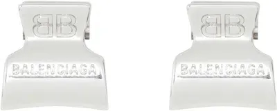 Balenciaga Silver Holli Bb Xs Hair Clip Set In Metallic