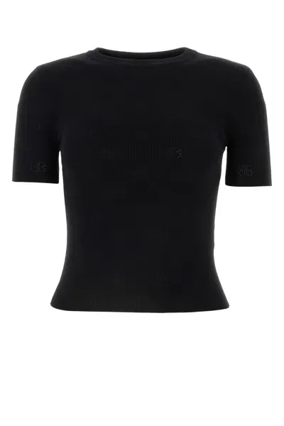 Balenciaga Black Wool Blend Sweater In White