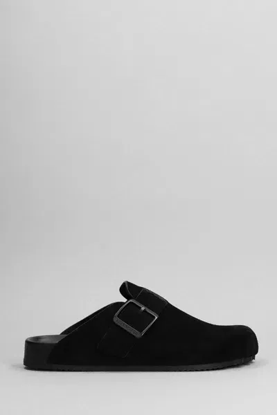 Balenciaga Sunday Suede Mules In Black