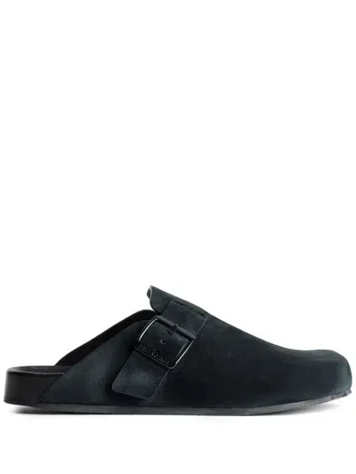 Balenciaga Sunday Suede Mules In Black