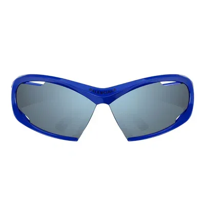 Balenciaga Eyewear Geometric Frame Sunglasses In Blue