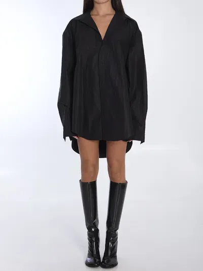 Balenciaga Suspended Shirt Dress In Black