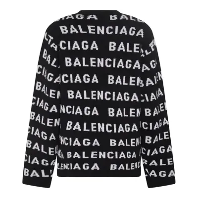 Balenciaga Embroidered Wool Blend Cardigan In Printed