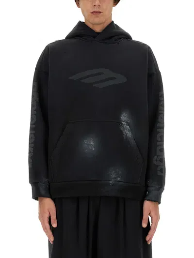 Balenciaga Sweatshirt With Logo In Black