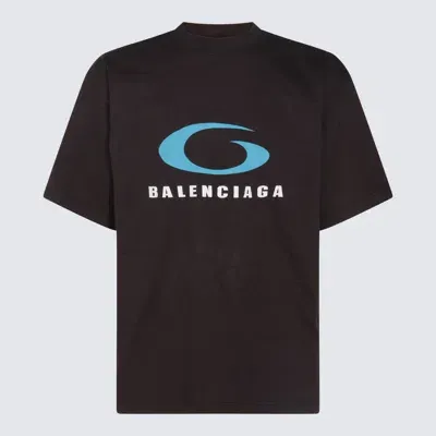 Balenciaga Icon Print Cotton T-shirt In Black