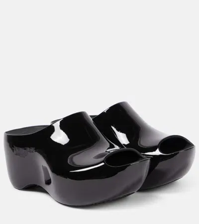 Balenciaga Technoslide Platform Slides In Black