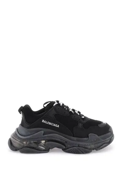 Balenciaga Triple S Clear Sole Sneakers In Black