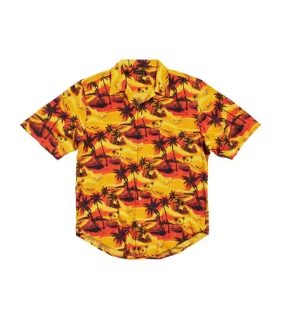 Balenciaga Tropical Print Shirt In Orange