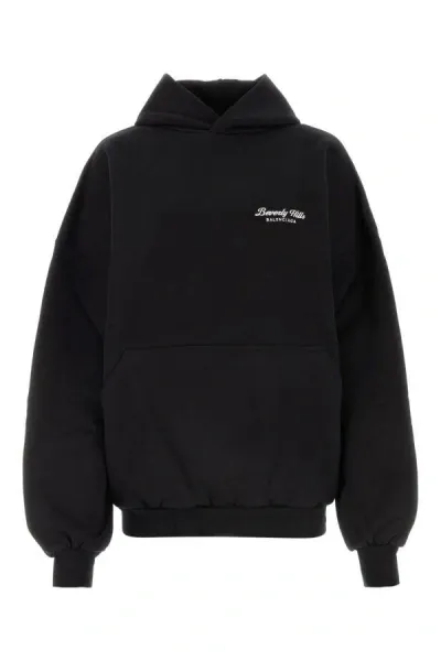 Balenciaga Woman Black Cotton Sweatshirt