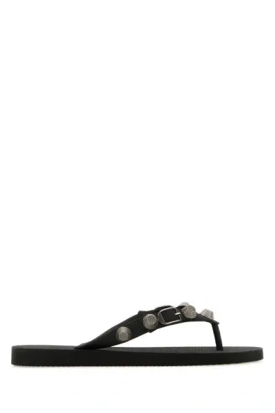 Balenciaga Cagole Thong Sandals In Black