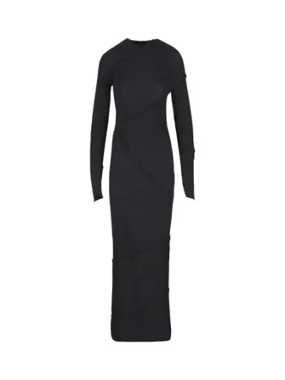 Balenciaga Maxi Dress With Back Panel In Black