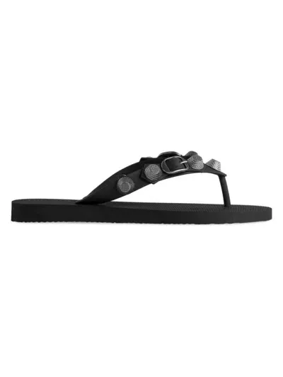 Balenciaga Cagole Thong Sandals In Black