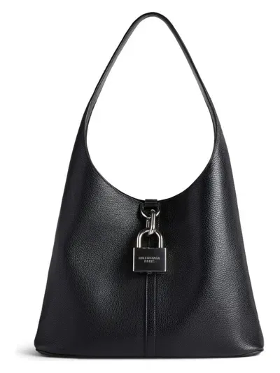 Balenciaga Medium Locker North-south Leather Bag In Black