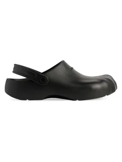 Balenciaga Black Rubber Sunday Slippers