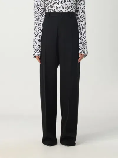 Balenciaga Wool Pants In Black