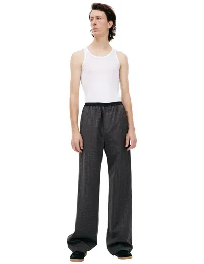 Balenciaga Wool Plaid Trousers In Grey