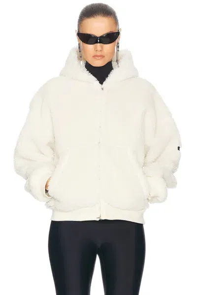 Balenciaga Zip Up Hoodie In Ivory