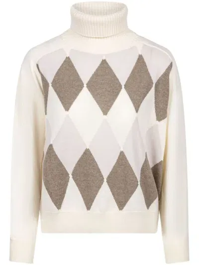 Ballantyne Cashmere Sweater In Neutrals