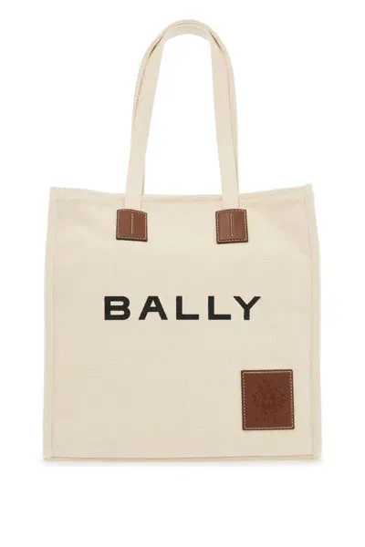 Bally Akelei Canvas Tote Bag With In Burgundy