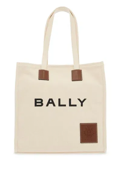 Bally Akelei Canvas Tote Bag With In Neutro