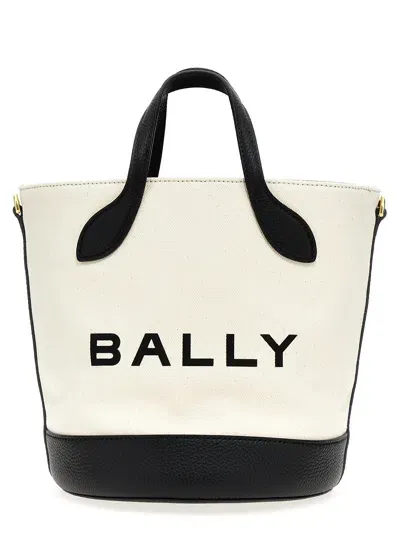 Bally Bar Handbag In White/black