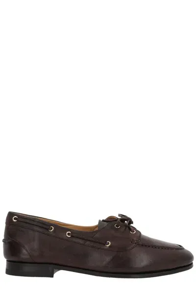 Bally Black Heel Derby Shoes In Ebano